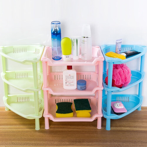 Cesta rectangular de plástico de 3 niveles (33 x 25 x 18 cm) 1