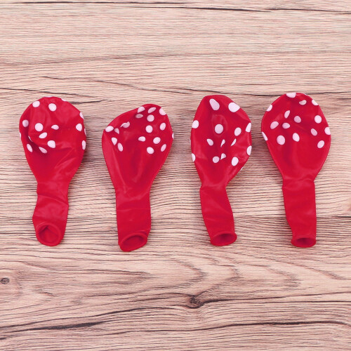 Balões de látex com estampa de bolinhas vermelhas, 30 cm (12 polegadas), pacote com 25 unidades. 1