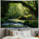 Arazzo con cascata e foresta verde, 50x40 pollici 2