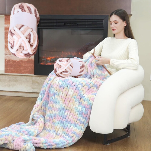 Νήμα από μαλλί γάλακτος Tie-Dye, πάχος 130 μέτρων, από μαλακό μείγμα βαμβακιού 1