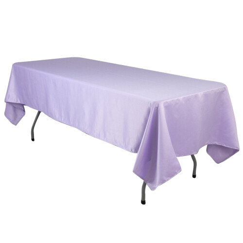 Rektangulär bordsduk i satin, lavendelfärgad Lamour 152 x 284 cm 2