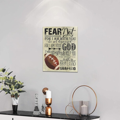 Quadro de parede em tela com versículo bíblico sobre futebol, 30 cm (12 polegadas) 2