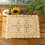 Handmade crochet cotton tablecloth rectangular beige 2