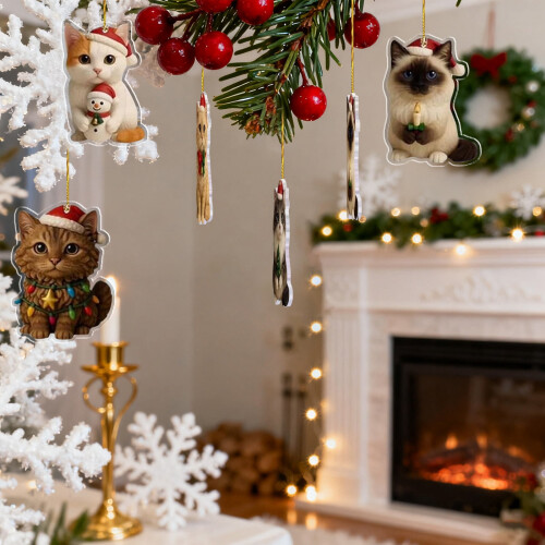 Ημερολόγιο Γάτας Advent Ακρυλικά Στολίδια 24 τεμάχια 2