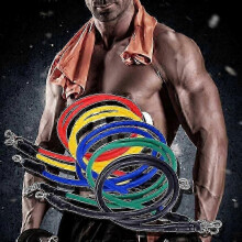 11-Piece Sports Fitness Resistance Band Set Stretching Tools Strength Training Rings - DD01