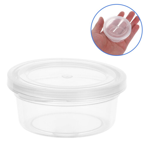 Mini caja redonda transparente de PP para guardar arcilla. 1