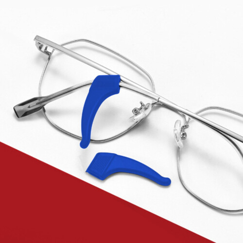 Eyeglass Ear Grips Non-Slip Silicone 2 Pcs Blue 2