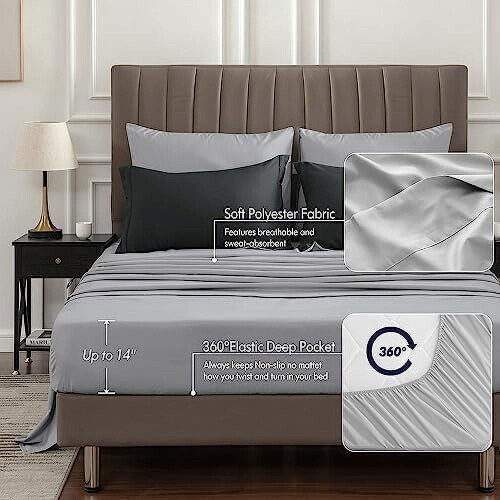 Ensemble de couette réversible en microfibre 7 pièces pour lit Queen 1