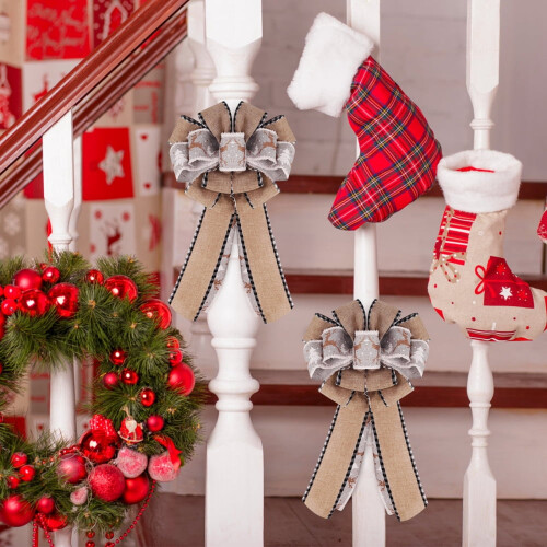 Brown Christmas Bow Decor 11x20 Inch 2 Pack 2