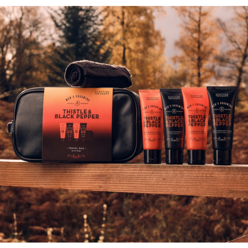Scottish Fine Soaps Scottish Thistle And Black Pepper Travel Bag 1