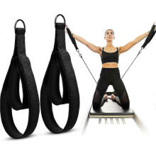 26-27 2 Pcs Pilates Double Loop Straps for Reformer Feet Fitness Equipment Straps Yoga Pilates Equipment D-Ring Exercise Strap for Home Gym Workout