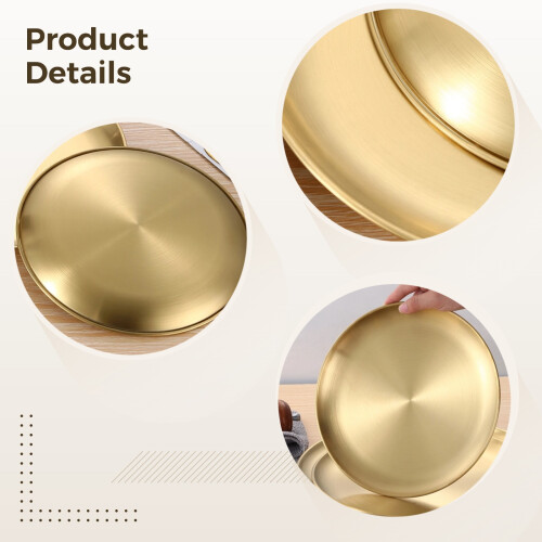 Ensemble de 6 plateaux à bijoux en acier inoxydable doré 2
