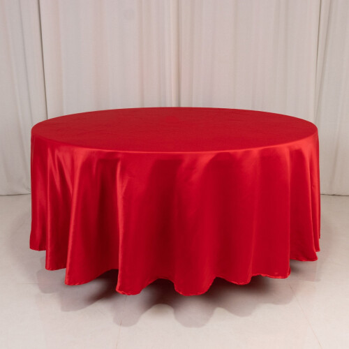 Rød rund Lamour satengduk 307 cm 1