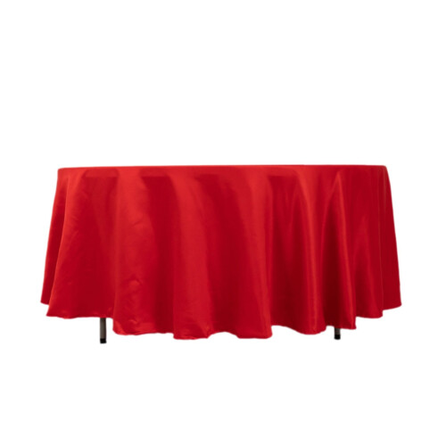 Rød rund Lamour satengduk 307 cm 2