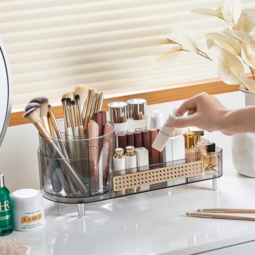 Drehbarer Make-up-Organizer Crystal Clear 2-in-1 2