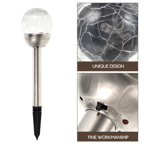 Solar-Bodenleuchte mit Crackle-Glas-Design – 1 Stück 2