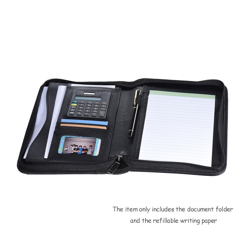 Δερμάτινο Padfolio A5PU με φερμουάρ και αριθμομηχανή 2