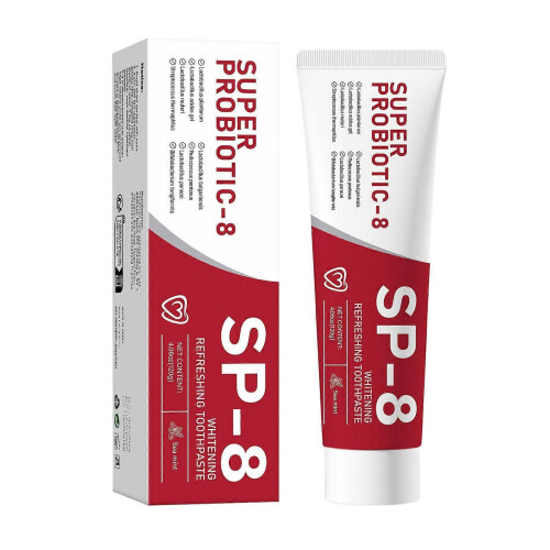 SP8 probiotic toothpaste mild ingredients clean teeth dirt yellow teeth bad