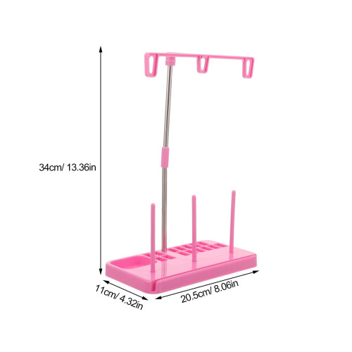 Porta-filo da cucito in plastica rosa e metallo – 3 rocchetti 1