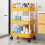 Livrdious rolling storage cart plastic 3-tier 4