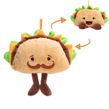 Jouet en Peluche Taco JoyAmigo, Animal à Manger Réversible avec Squeaker, Présent pour Enfants, Fête Mexicaine, 9 Pouces