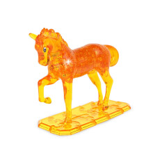BTYYIHEX 3D Kristallen Paard Puzzel, Brainteasers voor Puzzelaars 16 jaar en ouder, 100PCS(Gele-Paard)