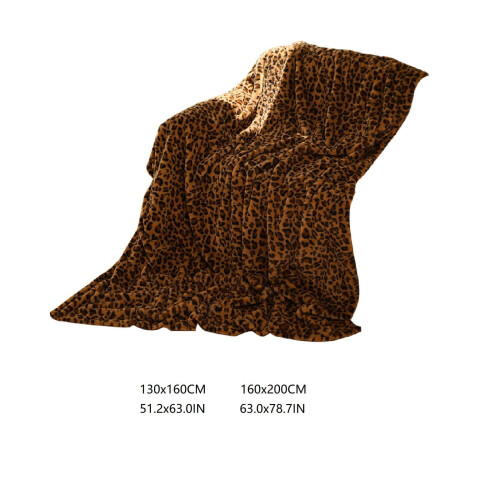 Tæppe med leopardprint og kunstpels, 125 cm 2