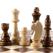 AMEROUS Schaakstukken, Houten Handgemaakt Toernooischaakstukken met 4.12" King, 2 Opbergtassen