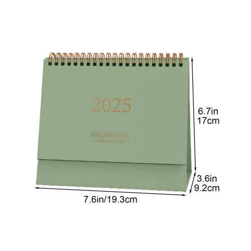 Standing Flip Desk Calendar Green 2025 2