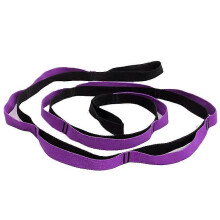 (purple * black) Stretching Strap For Yoga, Flexibility, Rehabilitation - For Rehab