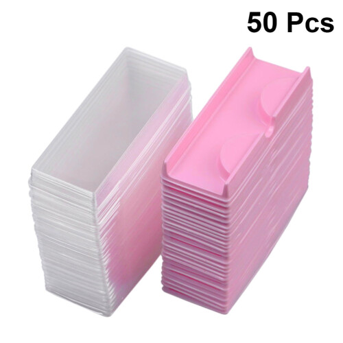 Caixa rosa para guardar cílios postiços com tampa transparente. 2