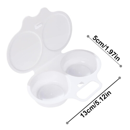 Microwave Egg Poacher Nonstick 2-Cavity with Lid 2