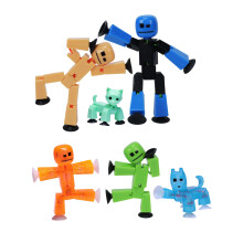 Zing Stikbot Familjepaket, Set med 6 Stikbot Samlarfigurer, Inkl. 2 Stikbots, 2 Junior Stikbots, 1 Hund och 1 Katt