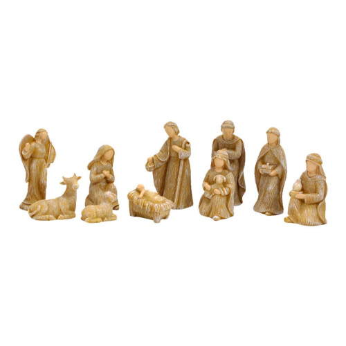 10-teiliges Mini-Krippenfiguren-Set aus Holz 1