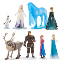 DISNEY STORE Official Frozen Figure Set - 8 Fully Sculpted Disney Figures Including Anna, Elsa, Olaf, Kristoff & More in Double-Tiered Box with Scenic