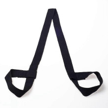 Cotton Yoga Mat Strap Sling with Adjustable Loops for All Mat Sizes (black)