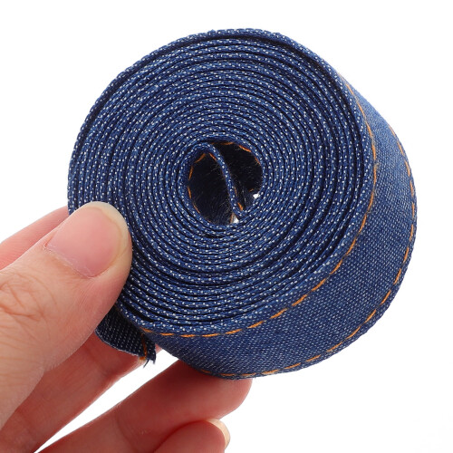 Denim stoffen lint, 4 rollen, 2,5 cm breed 2