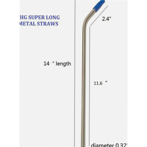 Canudos de aço inoxidável de 35,5 cm (14 polegadas) - Pacote com 4 1