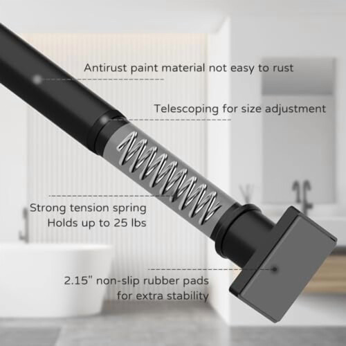 Justerbar bruseforhængsstang 84-137 cm hvid 2