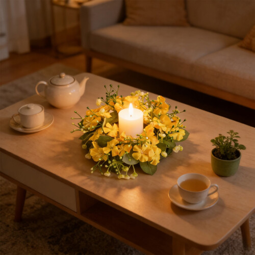 Krans af kunstig blomsterlysring – 8 cm indvendig diameter 1