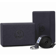 Yoga Block Set Of 2 (9"x6"x3") with Metal D-ring Yoga Strap High Density Yoga Brick To Improve Strength Flexibility And Balance Light Weight And Non-s