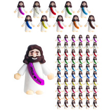 Vbiuox Mini Jesus Figuren, 100 Stück, 10 Farben, Baby Jesus Figuren für Verstecken religiöse Partygeschenke