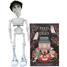 Fred von den Toten Halloween-Skelettpuppe & Buchset, Geschenkidee für Kinder