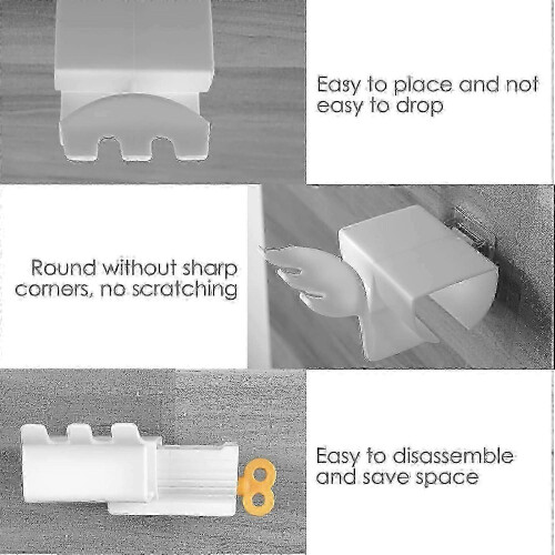 2 Pack Wall Mount Toothbrush Holder Toothpaste Dispenser, Plastic Wall Mount Toothbrush Hanger Compatible (White) 2