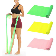 Resistance Bands 3 Pack 5 Ft. Long Elastic Exercise Stretching Strap for Physical Therapy, Rehab, Yoga