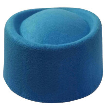 (Lake blue) Yellow Pillbox Hat and Top Hat Fascinator Base for Women, For Casual Wear, Western Fedoras, or Hostess Wear