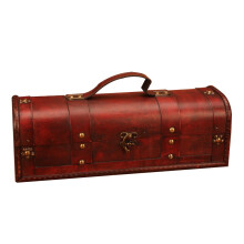 Caja para botella de vino de estilo vintage con asa (1 unidad)
