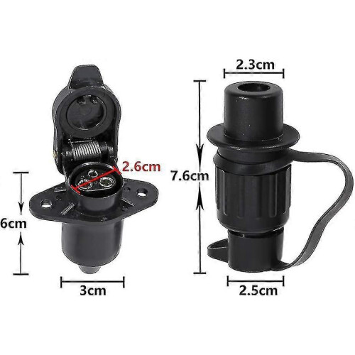 3 Pin Plug And Socket 3 Pin, 12v Tractor 3 Pin Plug Socket, Din 9680 Waterproof Gift 1