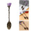 Colher de café de cristal vintage roxa (1 unidade) 1