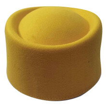 (Yellow) Yellow Pillbox Hat and Top Hat Fascinator Base for Women, For Casual Wear, Western Fedoras, or Hostess Wear